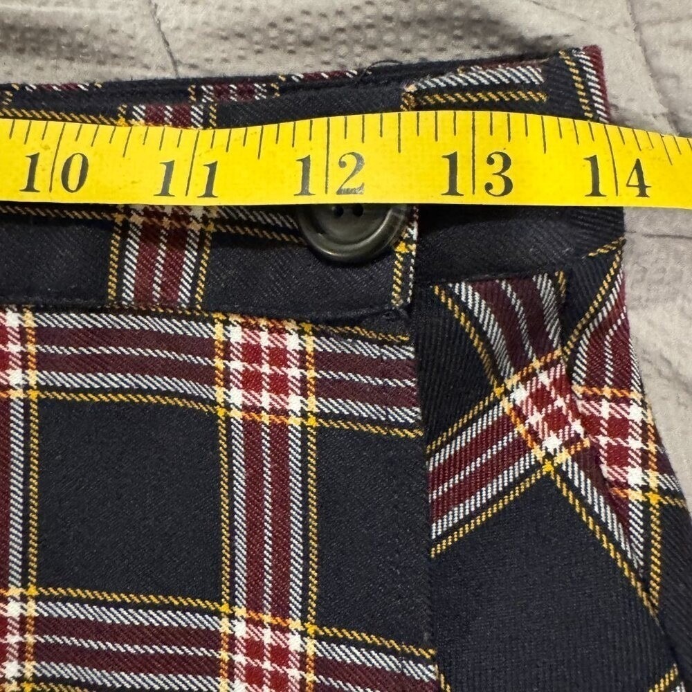 Plaid Wrap Pleated Mini Skirt Juniors M Womens S Preppy Dark Academia Y2K Grunge - Picture 6 of 8